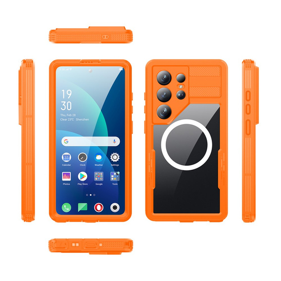 Redpepper MagSafe vodotesné puzdro pre Samsung Galaxy S26 Ultra, oranžové