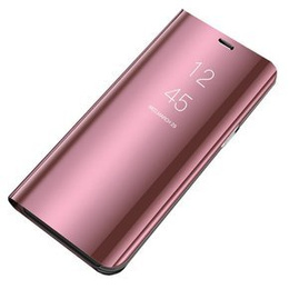 Obal na mobil pre Samsung Galaxy A12 / M12 / A12 2021, Clear View, ružové rose gold