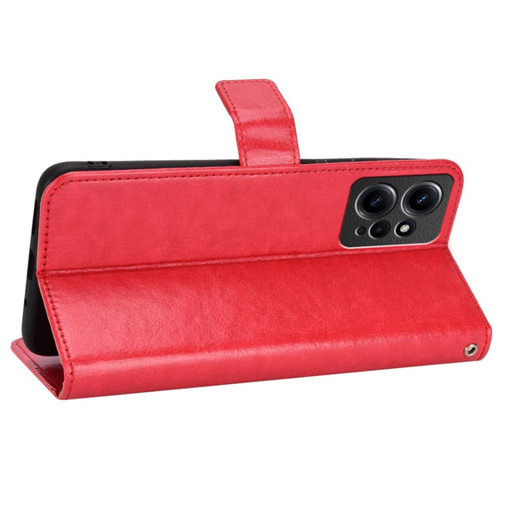 Klapkové puzdro pre Xiaomi Redmi Note 12 4G, Crazy Horse Wallet, červené