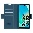 Puzdro pre Samsung Galaxy A16, ERBORD Glossy Litchi, flipová peňaženka, modré