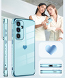 Puzdro pre Samsung Galaxy A36, Electro heart, modré + sklo 9H