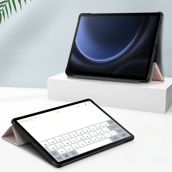 Puzdro pre Samsung Galaxy Tab S9 FE+ Plus, Smartcase s priestorom pre stylus, ružové rose gold