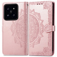 Klapkové puzdro pre Xiaomi 14T Pro, Mandala, ružové rose gold
