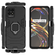 Obal na mobil pre Realme 8i, Kickstand Ring, čierne