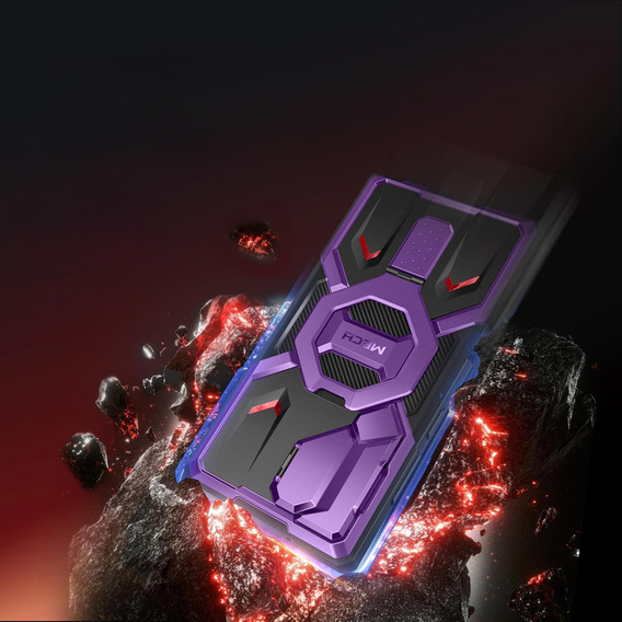 Puzdro pre Samsung Galaxy S25 Ultra, Tongate MECH MagSafe Series, čierne + 9H tvrdené sklo