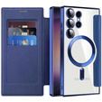 Klapkové puzdro pre Samsung Galaxy S24 Ultra, RFID Wallet MagSafe CamShield, tmavomodré