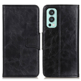 Klapkové puzdro pre OnePlus Nord 2 5G, Split Leather Wallet, čierne