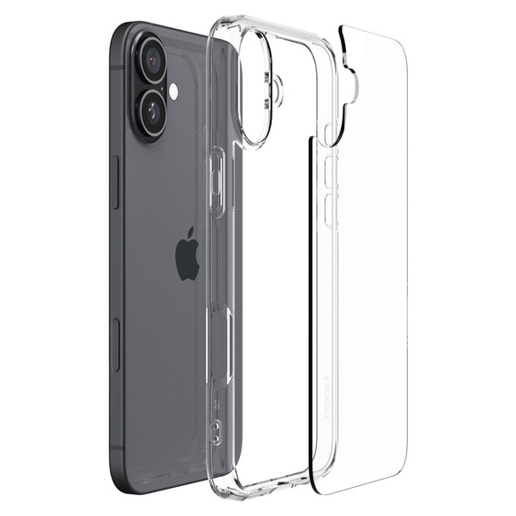 Puzdro Spigen pre iPhone 16 Plus, Ultra Hybrid, priehľadné + tvrdené sklo 9H