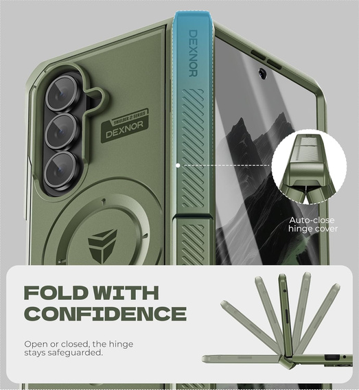 Dexnor Magnetické pancierované puzdro s dvojitou základňou pre Samsung Galaxy Z Fold7