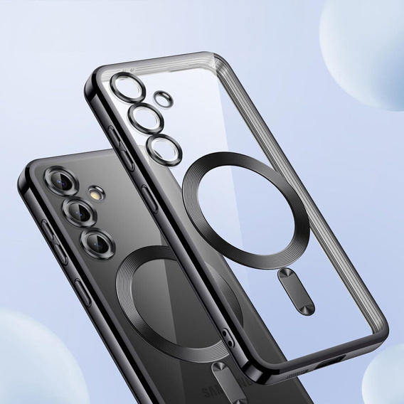Puzdro pre Samsung Galaxy S24+ Plus, Electro MagSafe, čierne + sklo na displej