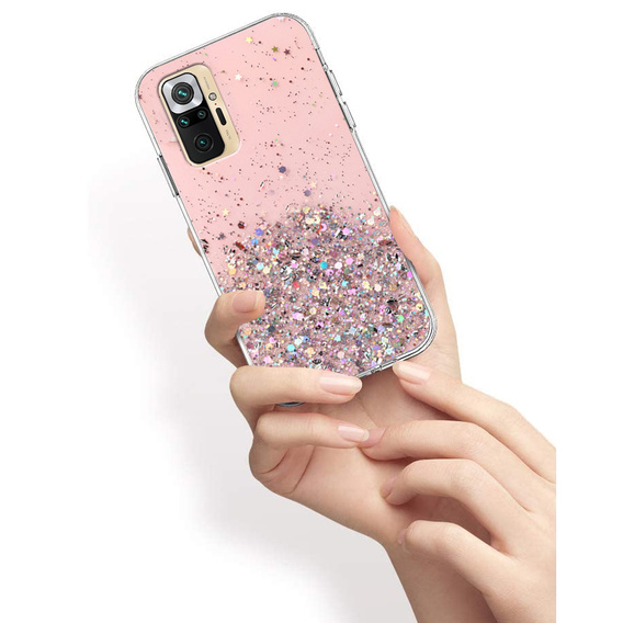 Obal na mobil pre Xiaomi Redmi Note 10 Pro, Glittery, ružové