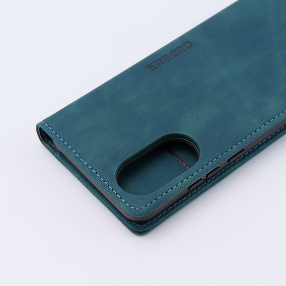 Puzdro pre Oppo A78 4G, ERBORD Vintage, peňaženka s chlopňou, modré