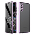 Puzdro pre Samsung Galaxy S23 Plus, Magnetic Dual Glass, fialové