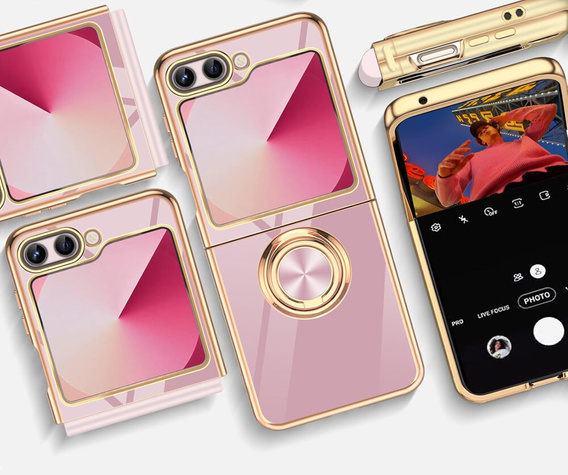 Obal na mobil pre Samsung Galaxy Z Flip7 FE / Z Flip6, Electro Ring, fialové