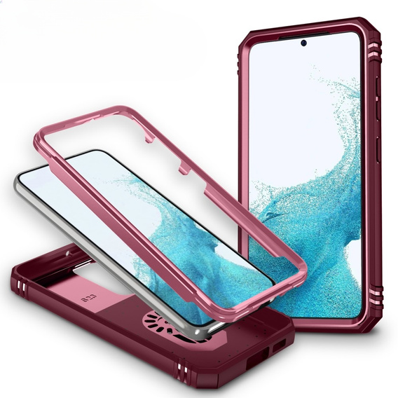 Obal na mobil pre Samsung Galaxy S23 Plus, CamShield Slide, ružové / červené