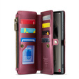 Puzdro CASEME pre Samsung Galaxy S25 Ultra, RFID Leather Wallet, s popruhom cez rameno, červené
