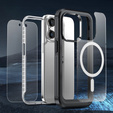Puzdro pre iPhone 15 Pro, Armoured Full Protect 360° pre MagSafe, sklo na displej, čierne