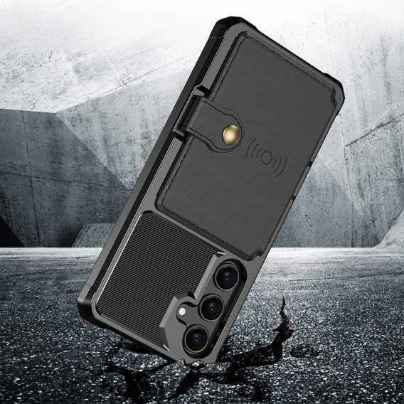 Puzdro pre Samsung Galaxy A55 5G, Card Holder Kickstand, čierne