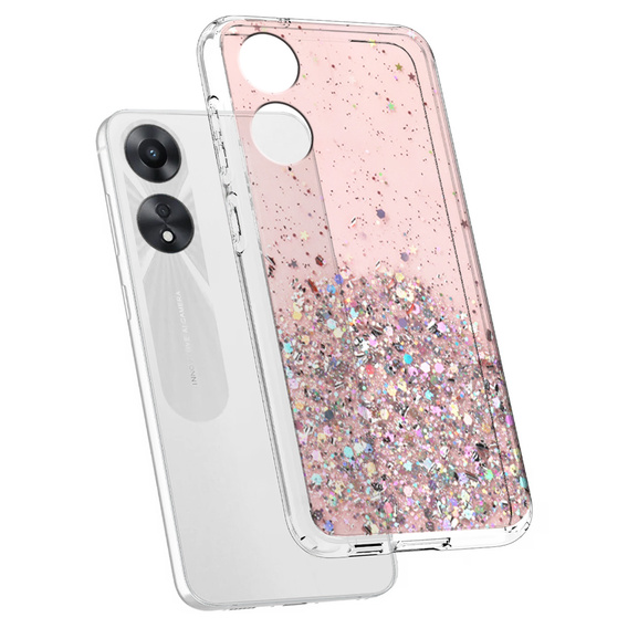 Obal na mobil pre Oppo A78 5G, Glittery, ružové