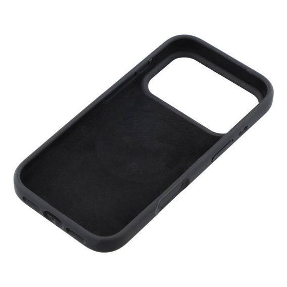 Silikónové puzdro pre iPhone 17 Pro, pre MagSafe, proti nárazom, čierne