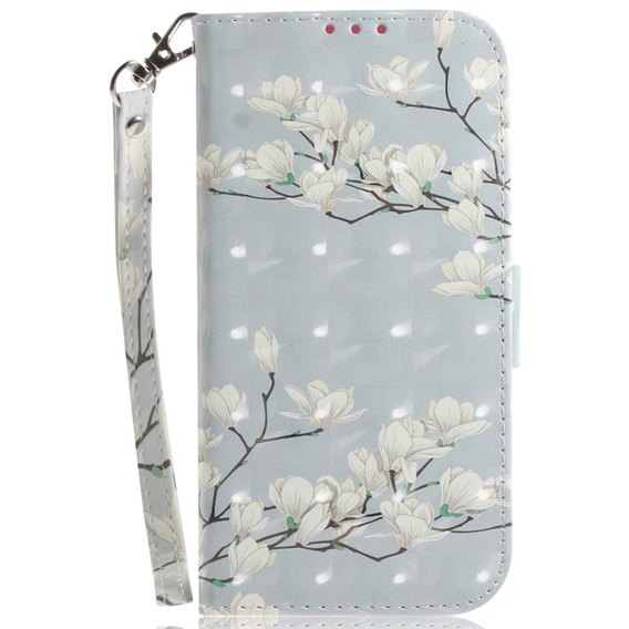 Klapkové puzdro pre Motorola Edge 50 Pro 5G, Wallet, Magnolia Flowers sivé