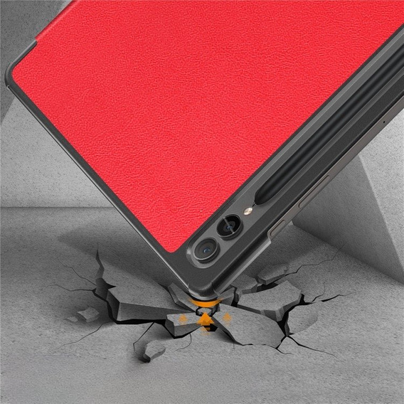 Puzdro pre Samsung Galaxy Tab S9 Plus, Smartcase s priestorom pre stylus, červené