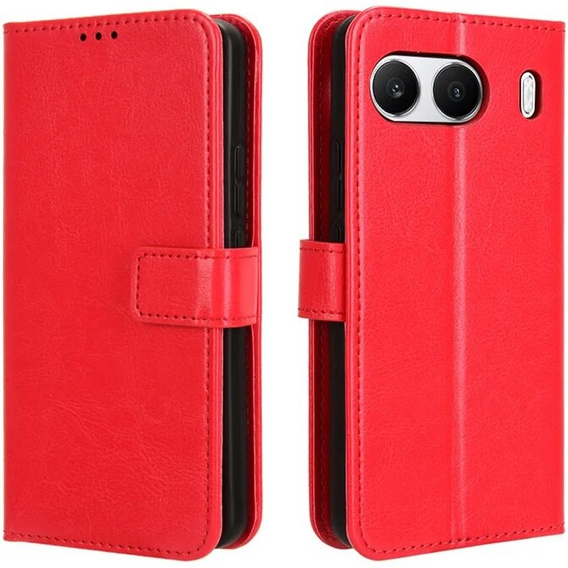 Klapkové puzdro pre OnePlus Nord 4, Crazy Horse Wallet, červené