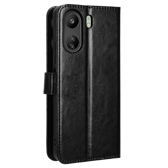 Klapkové puzdro pre Xiaomi Redmi 13C / Poco C65, Crazy Horse Wallet, čierne