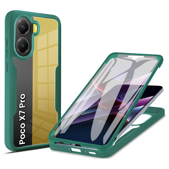 Puzdro pre Xiaomi Poco X7 Pro 5G, Shockproof, s fóliou, zelený