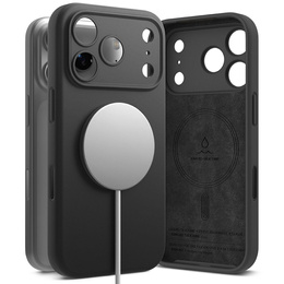 Puzdro Ringke pre iPhone 17 Pro Max, silikónové magnetické puzdro MagSafe, čierne