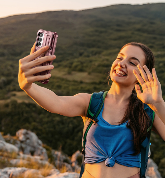 Obrnené puzdro pre Samsung Galaxy A16, Dexnor Full Body (Two Frames), červené