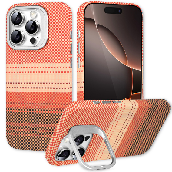 Puzdro pre iPhone 16 Pro Max, Frame Kickstand, pre MagSafe, Sunset Orange