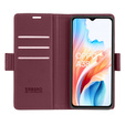 Puzdro pre Oppo A18 4G / A38 4G, ERBORD Glossy Litchi, flipová peňaženka, červené