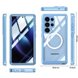 Puzdro pre Samsung Galaxy S25 Ultra, Shockproof, so sklom, pre MagSafe, modré