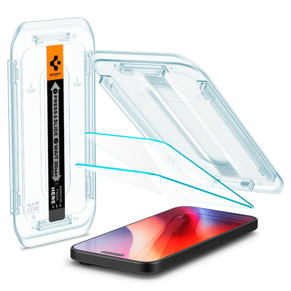 Spigen tvrdené sklo pre iPhone 17 / 17 Pro / 16 Pro, Glas.TR EZ Fit (2 ks)