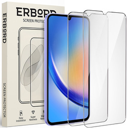 2x tvrdené sklo pre Samsung Galaxy A34 5G, ERBORD 9H Hard Glass na displeji
