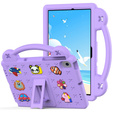 Detské puzdro pre Samsung Tab A8 X200 / X205, Cute Patterns, so stojanom, fialové