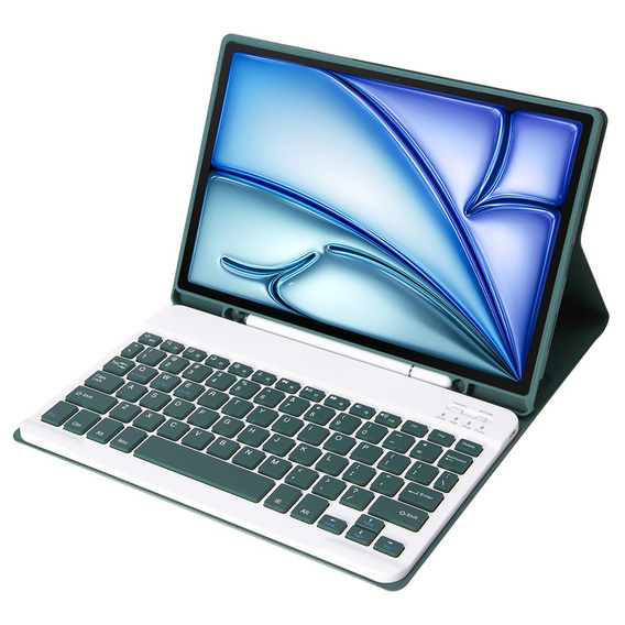 Puzdro + klávesnica Apple iPad Air 11" 6 gen. 2024, Leather Pen Slot, tmavozelené
