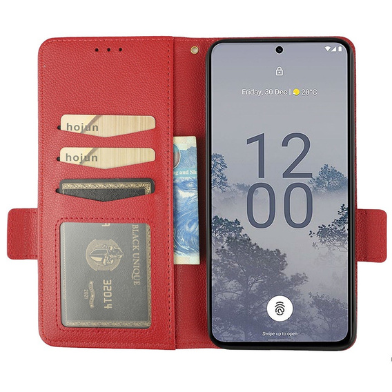 Klapkové puzdro pre Nokia X30 5G, Wallet Litchi Magnet Case, červené