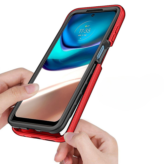 Puzdro pre Motorola Moto G42 4G, Shockproof, s fóliou, červené