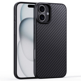 Puzdro pre iPhone 16 Plus, Aramid Fiber Cover, čierne
