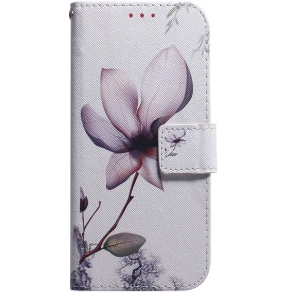 Klapkové puzdro pre Oppo A17, Wallet, kwiat, biele