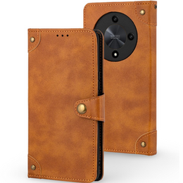 Flipové puzdro pre Honor Magic 6 Lite 5G, Split Leather, oranžové