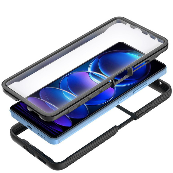 Puzdro pre Xiaomi Redmi Note 12 Pro 5G / POCO X5 Pro 5G, Shockproof, s fóliou, čierne