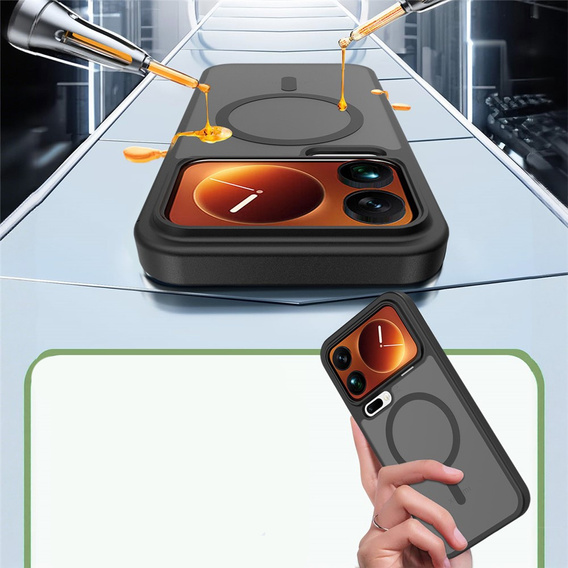 Fusion Hybrid puzdro pre MagSafe pre Xiaomi 17 Pro Max, čierne