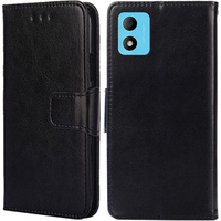 Klapkové puzdro pre TCL 305i, PU Leather Wallet Case, čierne