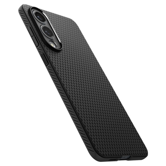 Puzdro Spigen pre Samsung Galaxy S25 Edge, Liquid Air, čierne + tvrdené sklo 9H