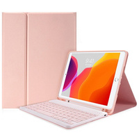 Puzdro + klávesnica iPad 7/8/9 10.2 2021 / 2020 / 2019, Pen Slot, ružové rose gold