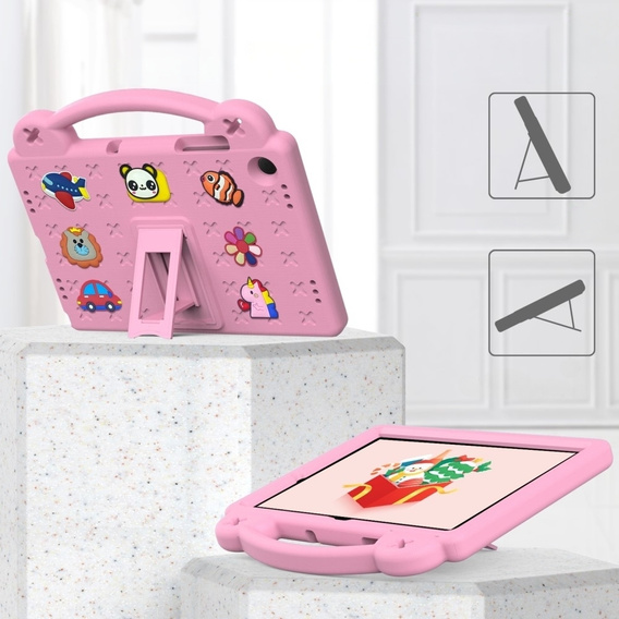 Detské puzdro pre Samsung Galaxy Tab A9+, Cute Patterns, so stojanom, ružové