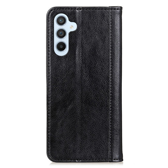 Obal na mobil pre Samsung Galaxy A35 5G, Wallet Litchi Leather, čierne
